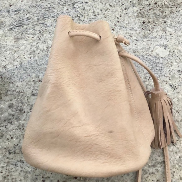 Tan Drawstring Hippie Purse - Picture 2 of 4